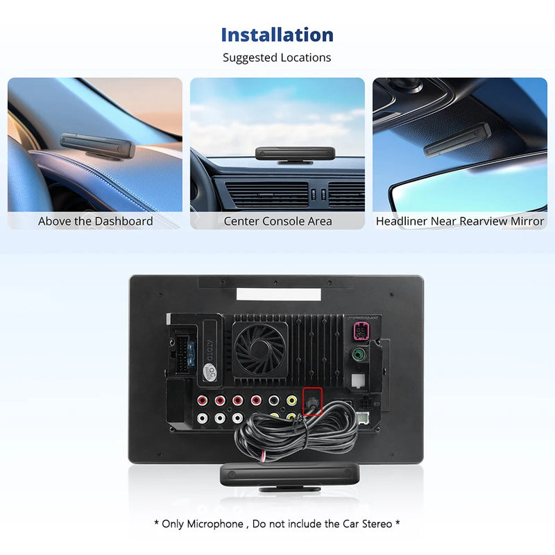 ATOTO AC-MIC20 Car Noise Cancellation Dual Microphone with Clear Voice Commands and Recognition, for X10 Series Car Stereo Radio