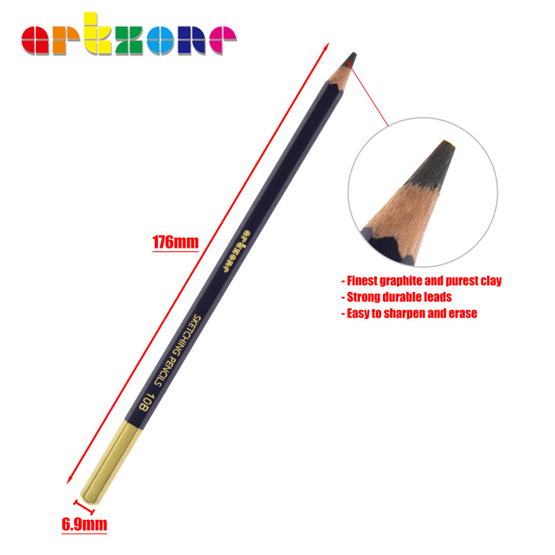 Professional Drawing Sketching Pencil Set, 12pcs Graphite Pencils, 6H-12B, Ideal for Drawing Art, Sketching, Shading, Artist Pen