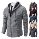 Mens Autumn Winter Sweater Hoodies Fleece Cardigan Zip Jacket Knitting Cardigans Fashion Casual Slim Fit Korean Mens Top Clothes