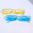 2Pcs Fashion Small Square Frame Sunglasses Combination Black White Set Retro Style Cute Ladies Daily Holiday Decoration Glasses