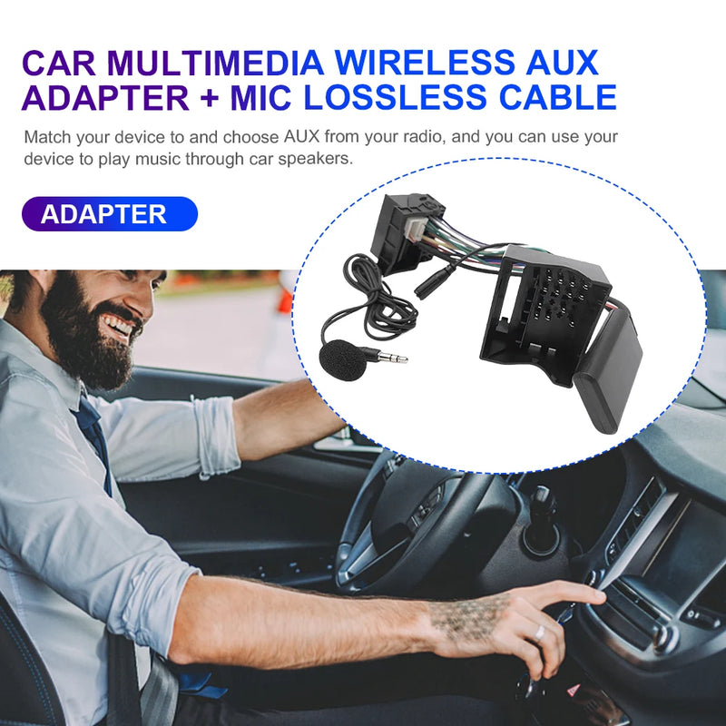 For Peugeot 207 307 407 308 For Citroen C2 C3 RD4 12Pin Bluetooth-Compatible Module Wireless Radio Stereo AUX-IN Audio Adapter