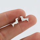 1Pair Dachshund Dog Earrings Lovely Pet Animal Ear Studs for Women Original Fashion Jewelry Set Cute Daily Gift