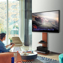 Height Adjustable Wood Floor TV Stand Universal TV Mount for 32-65 Inch LCD LED TVs Max VESA 600x400mm