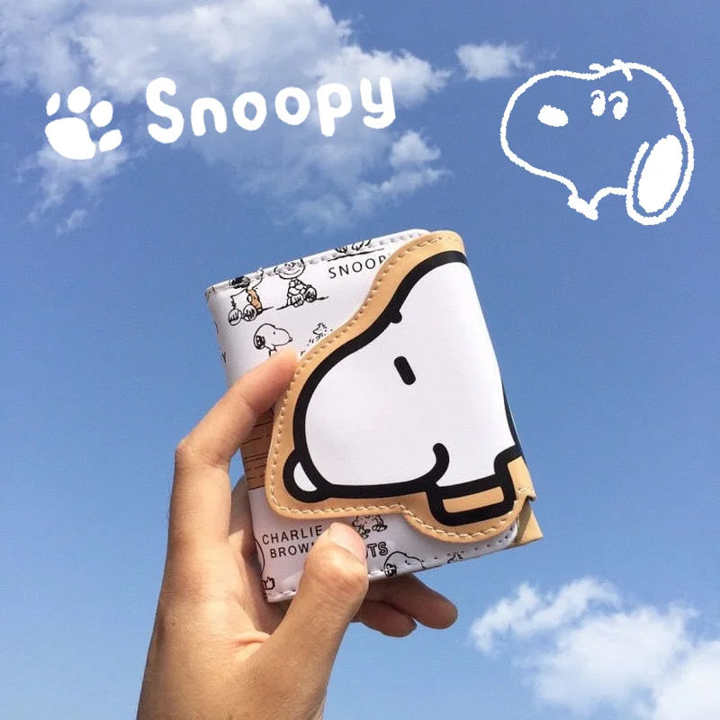 Snoopy Credit Card Holder Wallet Men Women PU Bank Cardholder Case Cute cartoon Leather Wallet with Money Clips birthday present