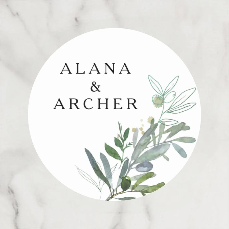 Customized wedding thank-you circular stickers, suitable for occasions such as weddings, birthdays, baptisms, and anniversaries.