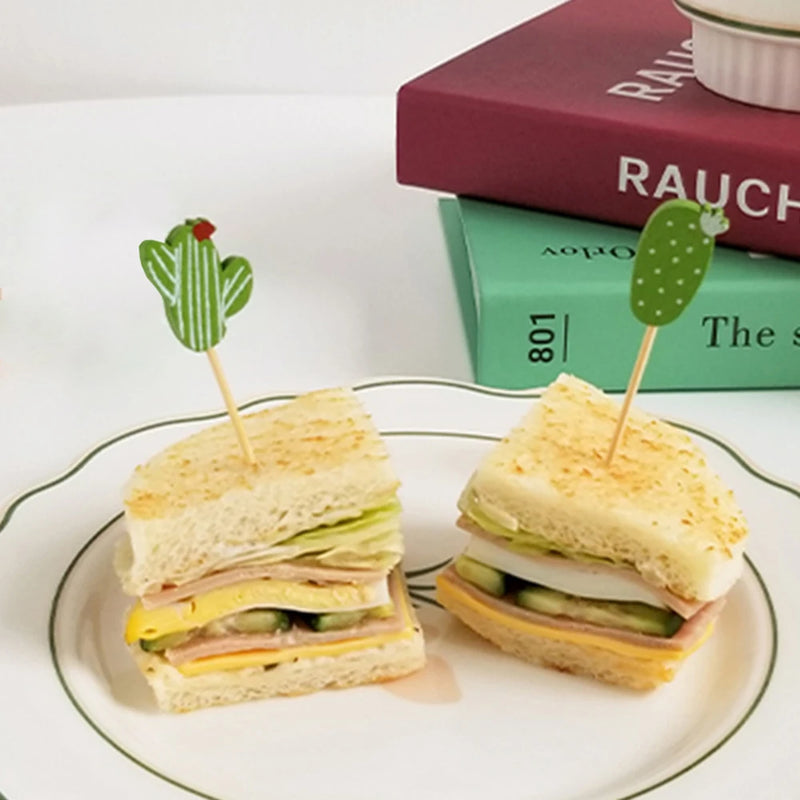 100Pcs 12Cm Disposable Party Tableware Fruit Dessert Sticks Bamboo Skewers Buffet Cupcake Decoration Wedding Supplies