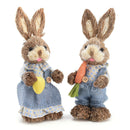 2Pcs Straw Easter Rabbits Decoration Foam Easter Bunny Ornament Statue Easter Party Crafts Photo Props Gift 25/35cm