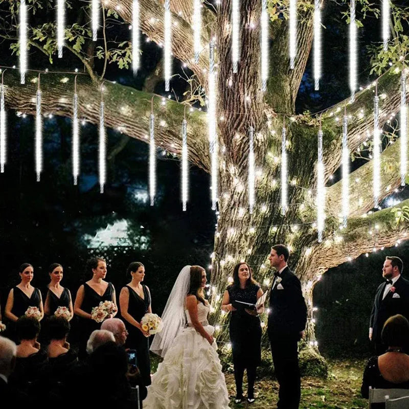 Navidad Meteor Shower LED String Fairy Lights Christmas Tree Decorations Outdoor Wedding Garden Decor 2023 New Year Street Light