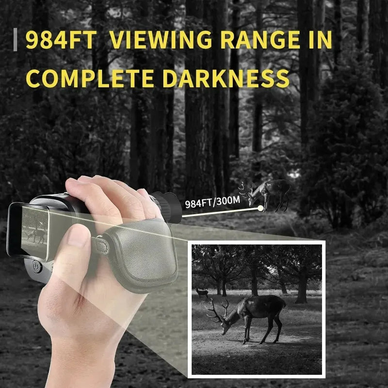 Monocular Night Vision Device 1080P HD Infrared Camera 5X Digital Light Zoom Hunting Telescope Outdoor Search Full Darkness 300m