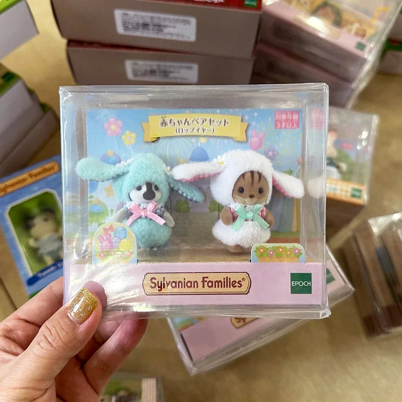 A Set Sylvanian Families Anime Girl Figures Baby Raincoat Easter Fruit Kawaii Cute Room Decoration Christmas Gift For Kid Toys