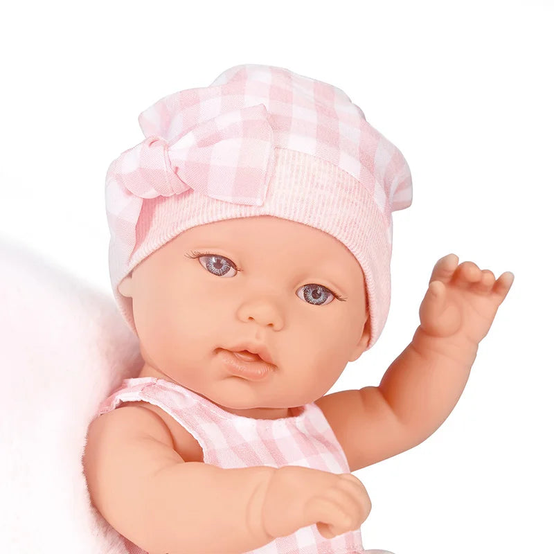 Baby Doll 14Inch/35CM Clothes Cute Rabbit with Sleeping basket Bebe Reborn Doll kids Soothing Newborn Doll For Girls favor Gift