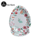 Easter Theme Disposable Tableware Cute Cartoon Rabbit Pattern Paper Plates Cups Napkins Kids Easter Party Decoration Supplies