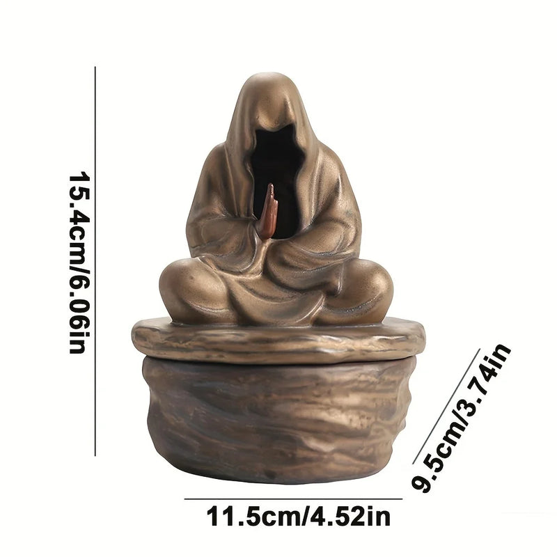 Formless Buddha Meditation Ceramic Monk Incense Holder Burner Home Living Room Garden Tearoom Yoga Room Zen Decoration