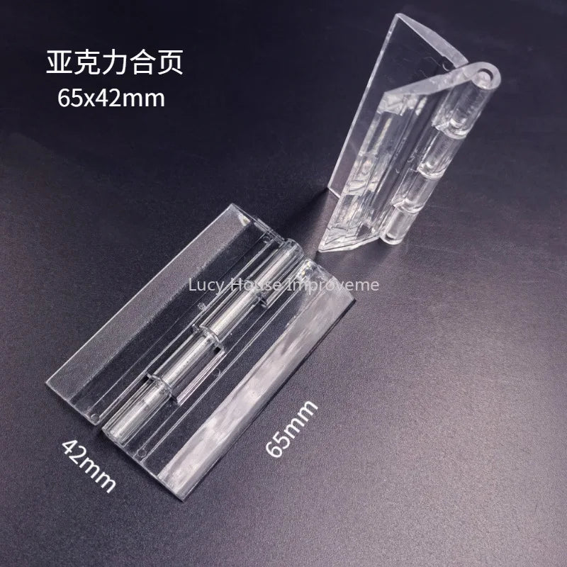 10Pcs/5pcs/set 25X33MM/30X34MM/45X38MM Transparent Plastic Folding Hinges Durable Clear Acrylic Hinge Tools