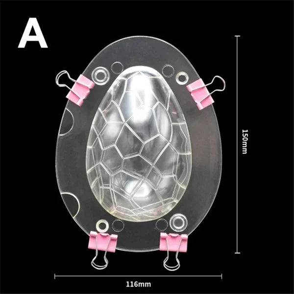 DIY Chocolate Mold 3D Polycarbonate Easter Egg Shape Cake Decoration Mould Candy Pudding Molds Baking Pastry Tools Accessories