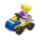 SLUBAN Girl Princess Royal Carriage Wagon Horse Racing Party Model Building Blocks Enlighten Action Figure Toys For Children