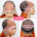 200 Density Ginger 350 13x6  Water Wave Preplucked Frontal Glueless Wig Brazilian For Women Virgin Curly Hair HD Transparent Lac