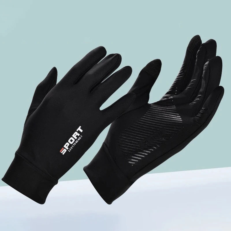 Ice Silk Full Finger Cycling Gloves For Men And Women Outdoor Sports Fitness Driving Fishing High-elastic Comfortable Sunscreen