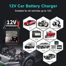 12V 8A Car Battery Charger Pulse Repair LCD Display Smart Fast Charge for Auto Motorcycle Minivan SUV Classic Cars