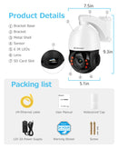 Jennov 4K 8MP 30X Zoom PoE Security Camera PTZ Auto Tracking Outdoor 2-Way Audio