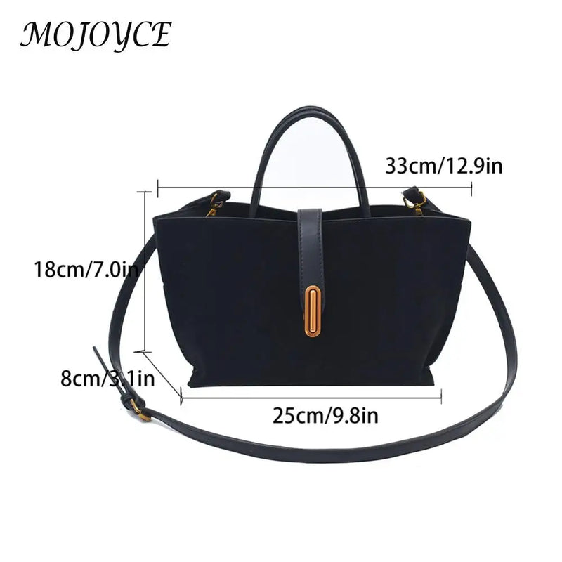 Women Faux Suede Tote Bag Fashion Shoulder Bag Solid Color Trendy Carrying Bag Designer Tote Handbag Outdoor Travel Bag