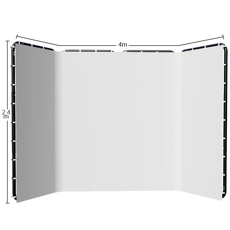 Background Stand 240CMx400CM with Green Screen Wall and Clip Photography Backdrop Frame For Living Video Recording Changing Room