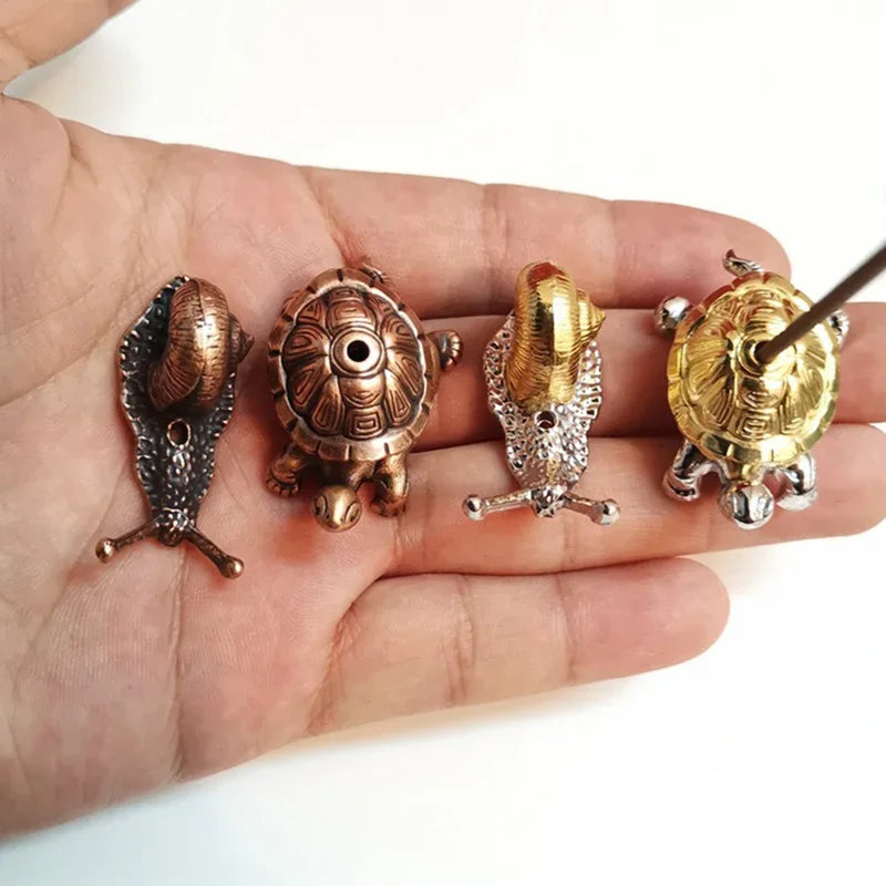 Creative Alloy Tea Ceremony Ornaments Personality Line Incense Burner Japanese Style Tortoise Incense Stick Incense Holder