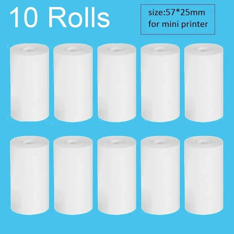 57*25mm Thermal Paper 30 Rolls White Children Camera Instant Print Kids Camera Printing Paper Replacement Accessories Parts