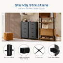JHK Dresser For Bedroom With 4 Fabric Drawers Nightstand Wardrobe Steel Frame Closet For Clothes Storage Cabinet Of Furniture