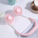 USB Mini Neck Fan Rechargeable Portable Hanging Neckband Fan Neck Sports Fan 3 Speed Adjustable Dual Electric Cooler Fan