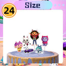 New Gabby Dollhouse Cats Birthday Party Decoration Balloon Pink Cartoon Tableware Backdrop Baby Shower Kids Girls Party Supplies