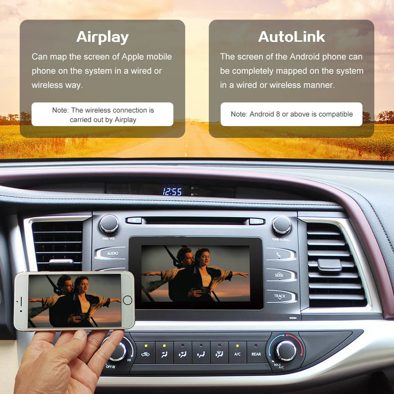 Wireless Carplay Android Auto Decoder For TOYOTA Touch2 Entune2.0 Highlander Auris Sienna Prius Yaris Camry Corolla Avensis RAV4