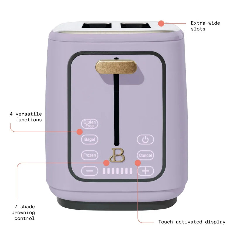 2023 New Beautiful 2 Slice Touchscreen Toaster, Lavender by Drew Barrymore