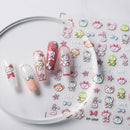 1PCS 5D Cartoon Kuromi Hello Kitty Nail Stickers Sanrio Animation Nail Art Decoration Sanrio Cute Melody Embossed Stickers