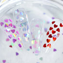 Holographic Love Heart Nail Art Glitter Sequins Valentines Day Nail Art Charms 3mm Heart Shape Paillette DIY Manicure Decoration