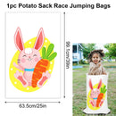 Happy Easter Party Jumping Bag Cute Cartoon Rabbit Chick Egg Pattern Potato Sack Race Bag Outside Field Games for Kid and Family