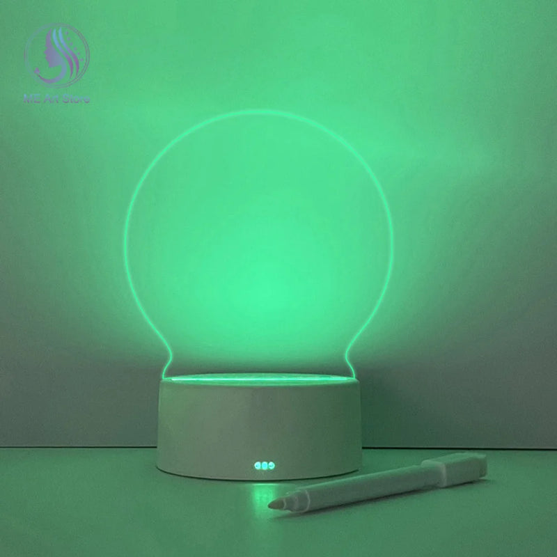 Creative 7 Color LED Night Light Note Board Rewritable Message Board with Warm Soft Light USB Power Night Lamp Holiday Gift