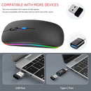 LED Wireless Mouse Rechargeable Silent Bluetooth-compatible Mouse Portable Dual Mode Computer Mice for Laptop Desktop MacBook