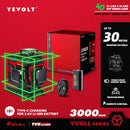 YEVOLT Laser Level Green Beam 4-Plane 16-Line Self-leveling 360 3D Ground-Hugging Horizontal & Vertical Tile Measuring Tools