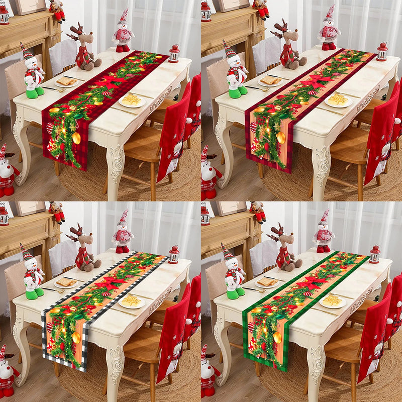 Christmas Table Runner Merry Christmas Decorations for Home 2024 Table Runner Xmas Ornaments Navidad Natal New Year Gift 2025