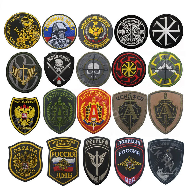 Alfa Team Embroidered Fabric Patch Arm Patch Backpack Patch Badge Russian Embroidery Military Tactical Patches Hook and Loop DIY