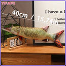 40cm Simulation Fish Plush Toy Stuffed Animal Piranha Perch Cat Toy Parent-child Interactive Game Cute Sofa Pillow for Kids Gift