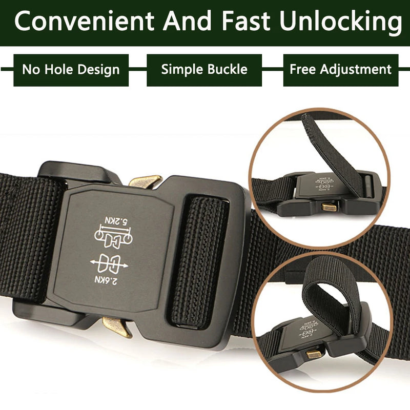 TUSHI New Men's Belt Outdoor Hunting Tactics Belt Multi functional Buckle Nylon Belt High Quality Marine Corps Canvas Belt
