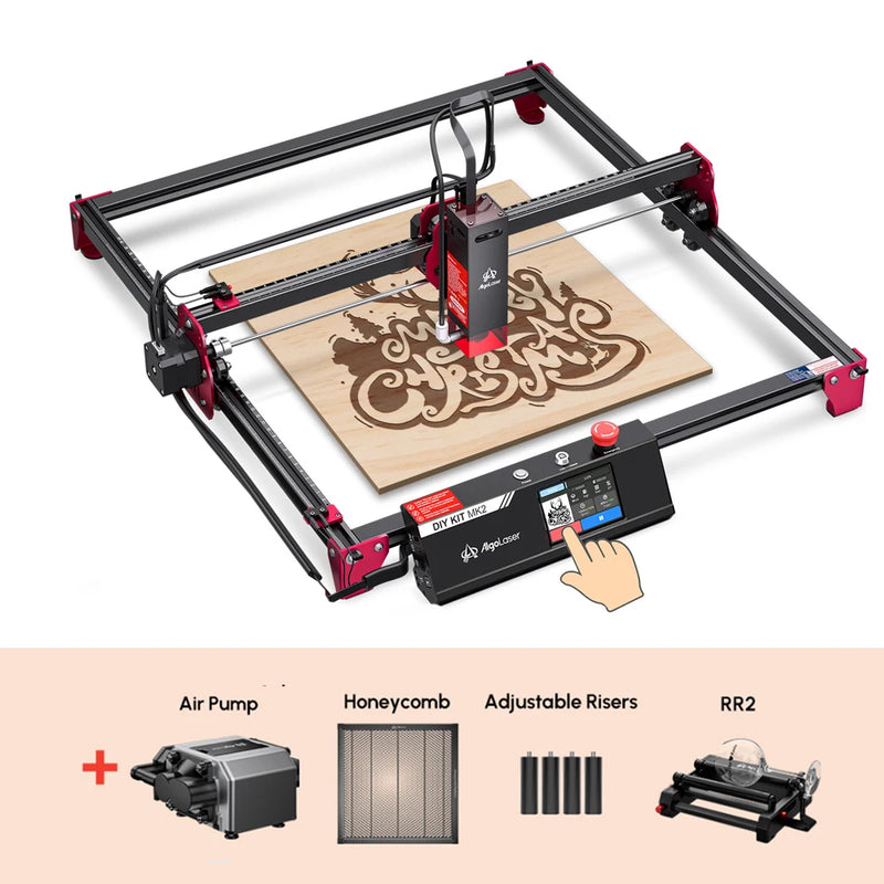 AlgoLaser Laser Engraver DIY MK2 10W 3.5” Color Touch Screen App Offline Control DIY Engraver Tool for Metal/Glass/Wood Engrave