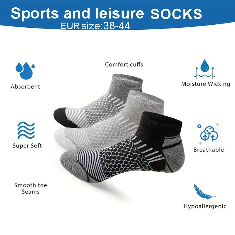 Men's Cushioned Low Cut Athletic Ankle Socks For Running Hiking Cycling Spring And Summer Autumn Sports Casual Sokken Men Gifts