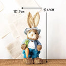 46cm Straw Woven Bunny Straw Rabbit Decoration Ornament Easter Holiday Decors Sculptures & Statuette Yard Party Home Supply