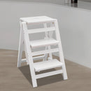 White Step Stool  3 Step Ladder Folding Step Stool used as a chair, stool, ladder or a shelf for storage