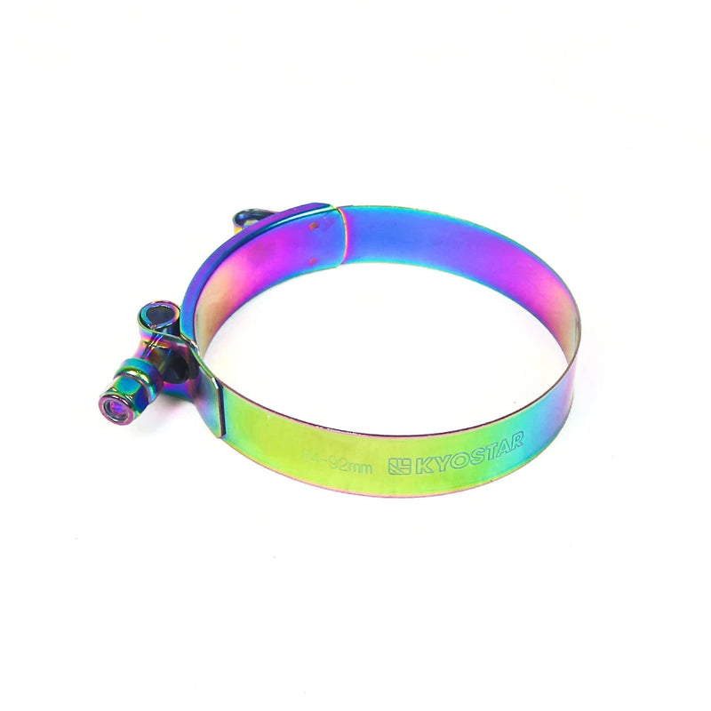 (Rainbow  & Gold) 1.75" to 3.75" Neo Chrome Adjustable Stainless Steel Hose Clamp Kit 53mm to 105mm