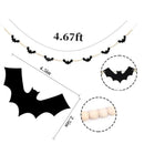Bat Wooden Beads Garland Wall Hanging Banner Spooky Halloween Eve Autumn Fall Home Fireplace Mantle Decoration Sign Backdrop