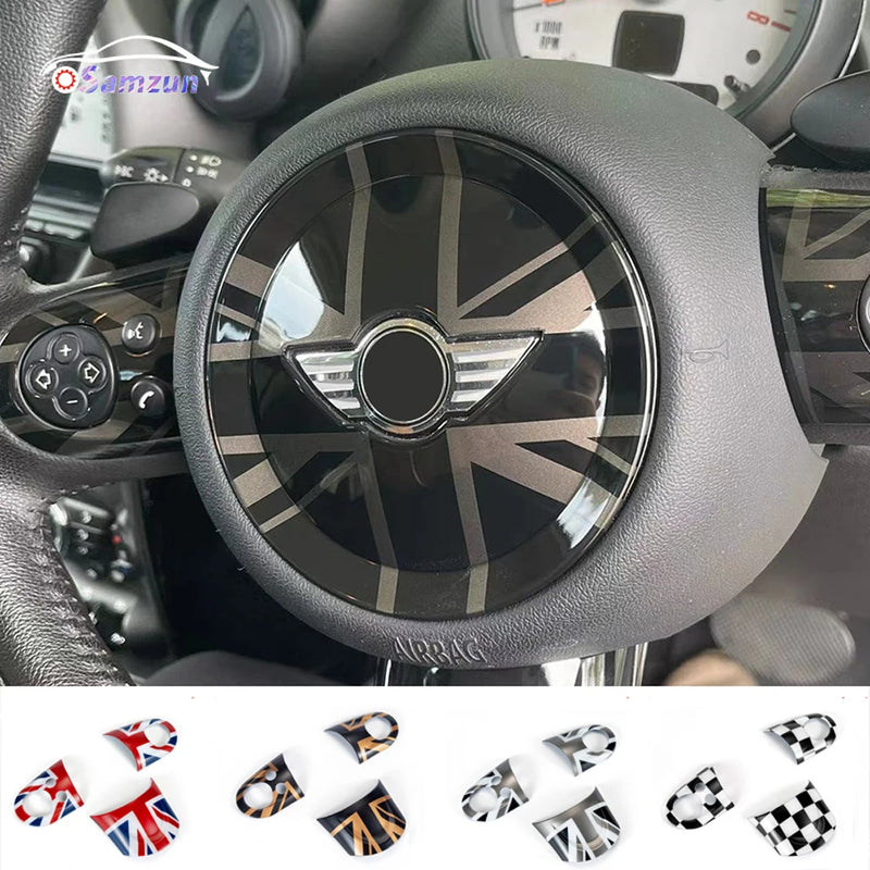 For Mini Cooper R56 R55 R60 Countryman R57 R58 Steering Wheel Center Cover Panel Button Styling Sticker Car Interior Accessories